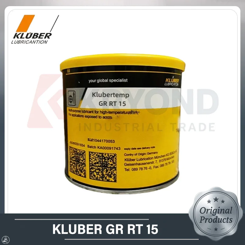KLUBER Klübertemp GR RT 2/15 Lubricating Grease for Spindle Bearings Resistant to Aggressive Media Harsh Industrial Environments