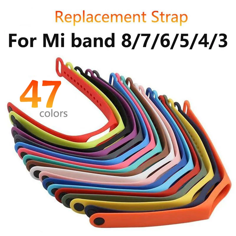 Strap For Xiaomi Mi Band 8 7 6 5 4 3 Smart Watch Wristwatch band Bracelet For Mi Band 4 6 Accessories Silicone Wristband Straps