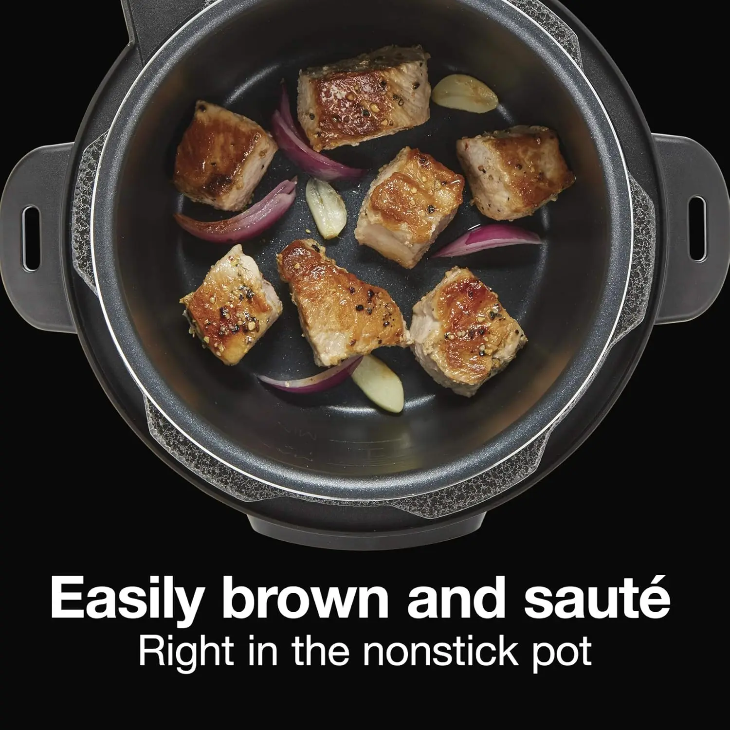 Simplicity 4-in-1 elektrischer Schnellkochtopf, 3 Quart Multifunktion mit Slow Cook, Dampf, Sautieren, Reis, Edelstahl (34503)