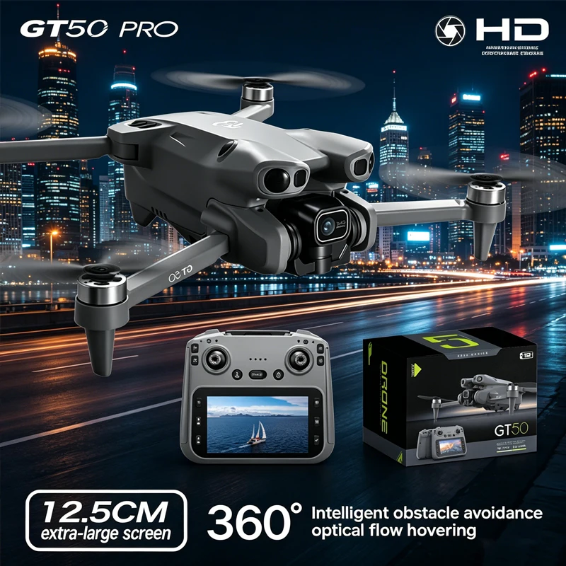 

GT50 Aerial Photography Drone with Obstacle Avoidance HD Brushless Quadcopter With Large Screen Remote Control Toy Aircraft