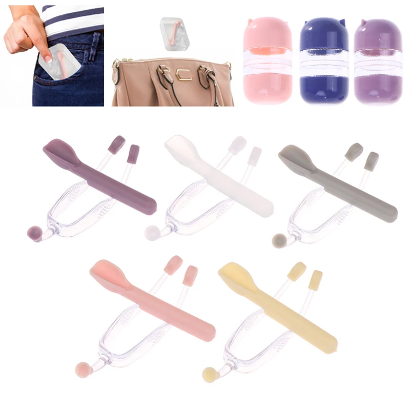 Outil portatif de bâton d'aide à l'usure de lentille de Contact avec la boîte de rangement, l'entretien supprimer la tige d'aspiration de pincettes, Clip souple en Silicone