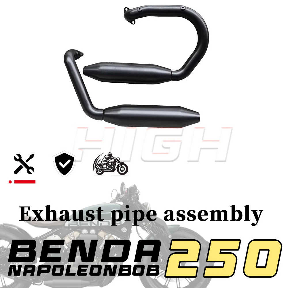 

Exhaust pipe assembly for BENDA NAPOLEON BOB 250, muffler barrel, chimney, anti-scalding shield, 250NAPOLEONBOB, 250napoleonbob