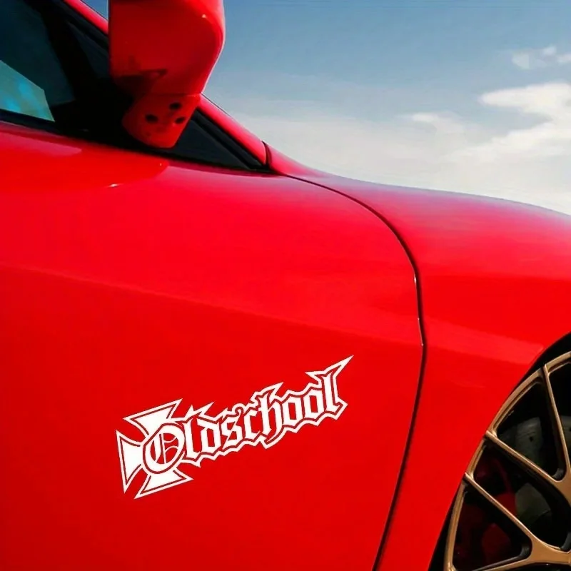 

Виниловая наклейка с винтажным буквенным узором, милая декоративная наклейка для заднего стекла автомобиля, наклейка для маскировки царапин