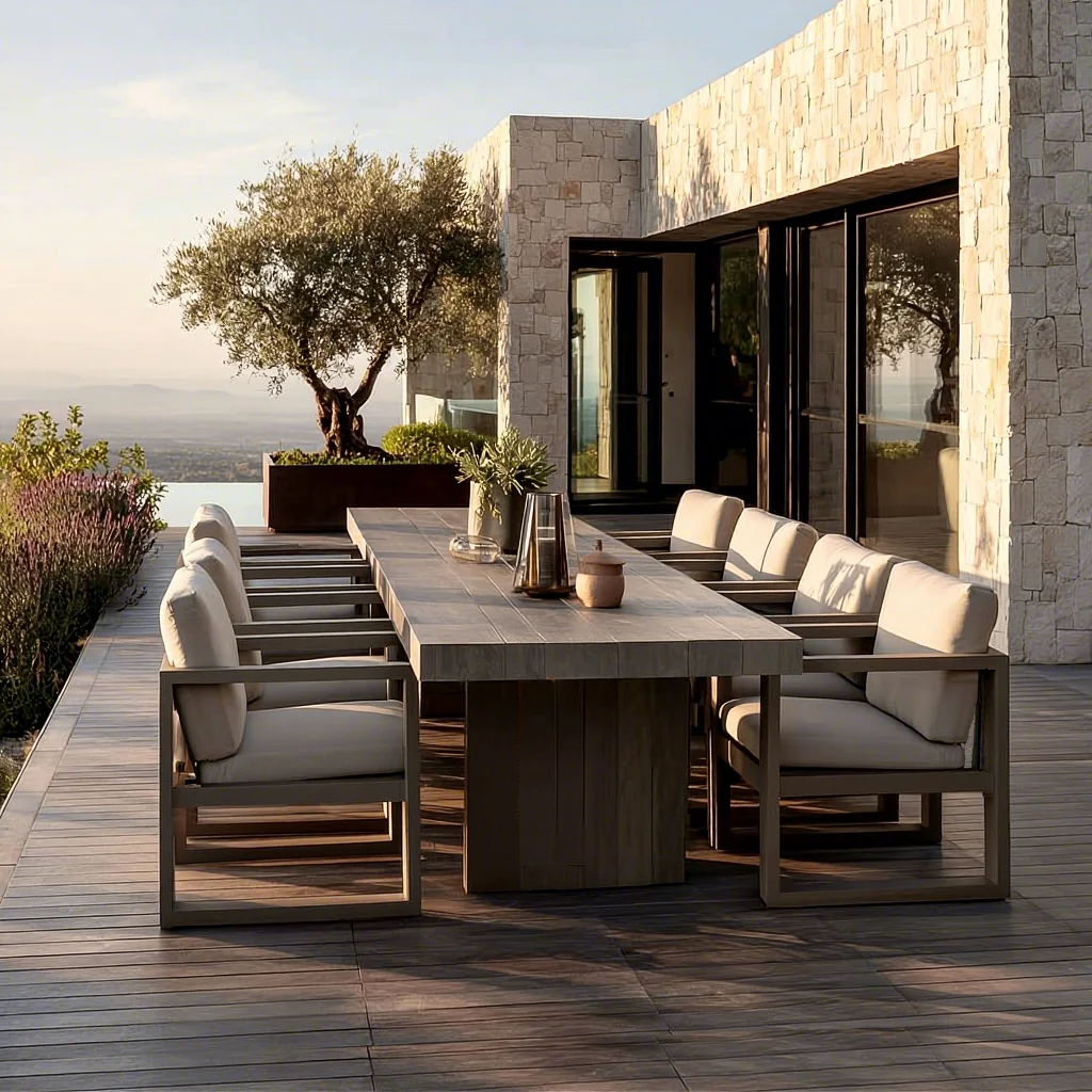 Modern Luxury Aluminum Outdoor Leisure Sofa Couch Set Quick-drying Comfortable Durable UV-Resistant Weather Resistant