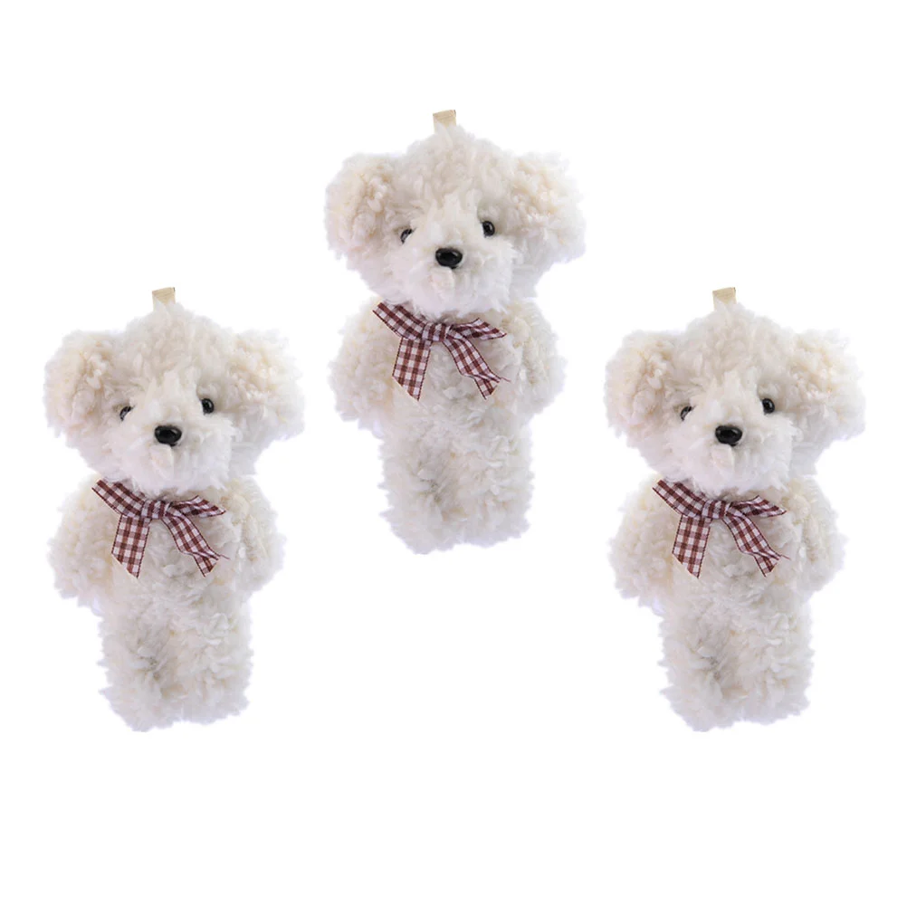 

Plush Animal Keychain Decor Pendant Car Cartoon Animals Rings Beige Dog Pendants