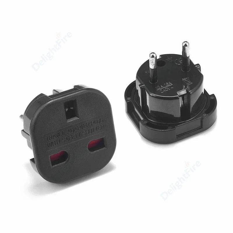 EU Power Plug Adapter UK To EU Travel Adapter Type C 4.0mm European Universal Socket Adaptor AC Outlet Electrical Plug Converter