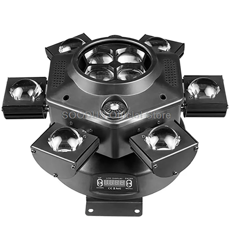 

Светодиодные фонари с подвижной головкой 150 Вт RGBW DMX512 Диско-музыка для голосового управления с вращающимся эффектом Dj Bar Стробоскопы KTV