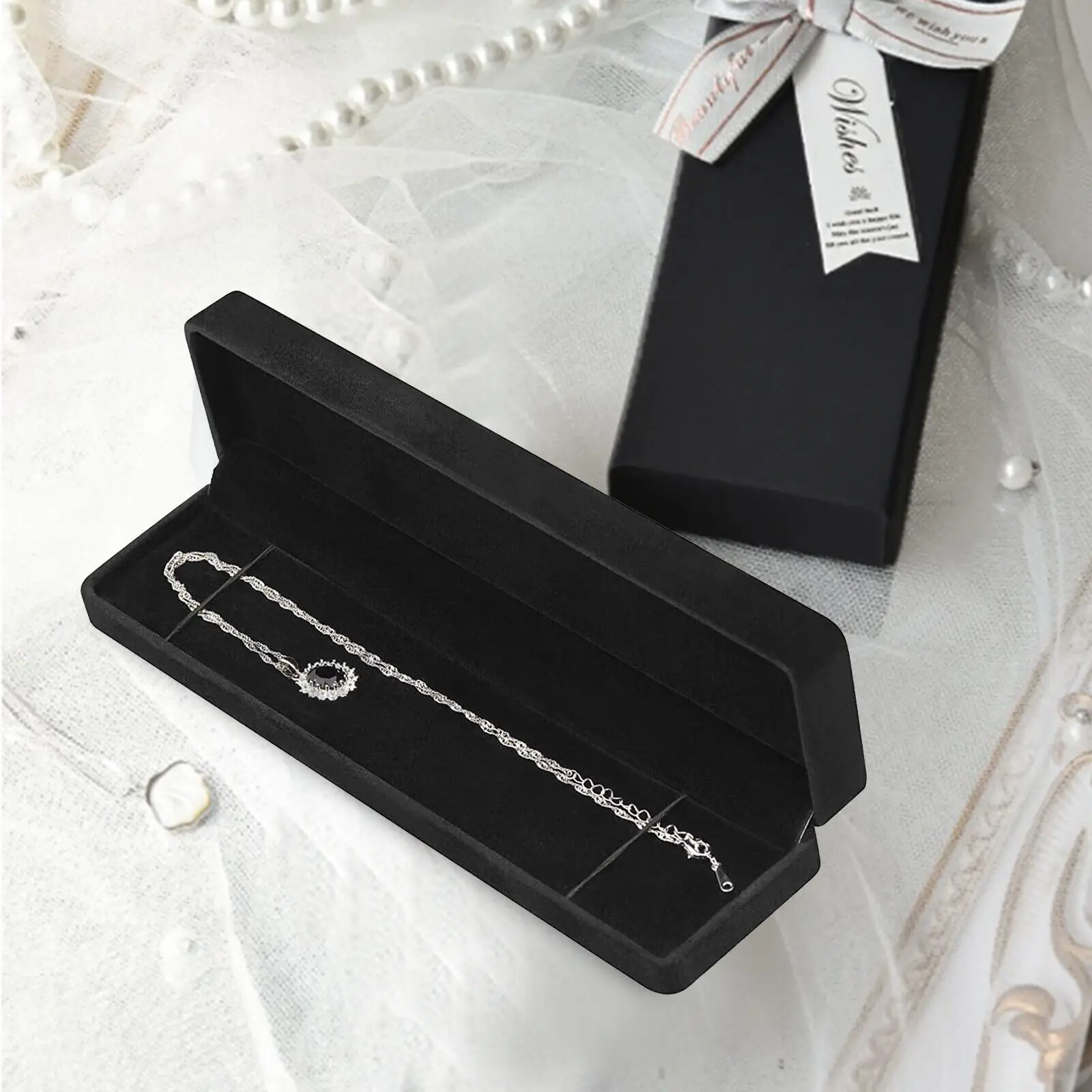 Jewelry Box Pendants Chains Jewelry Display Organizer Bracelet Necklace Storage Box Weddings Gifts Luxury Flannel Packaging Bags