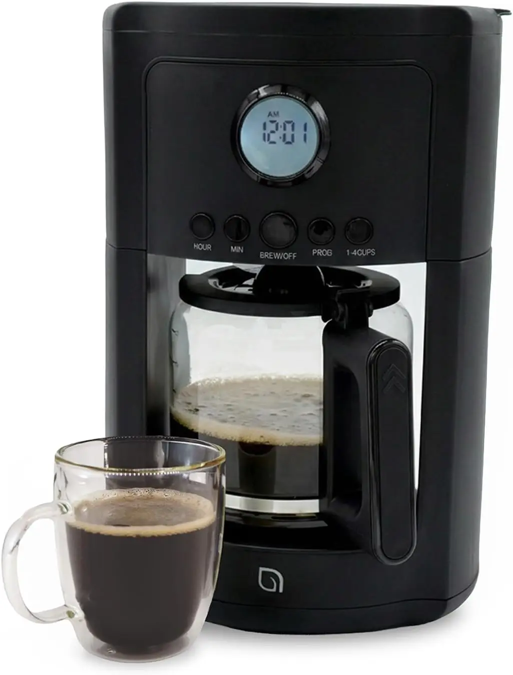 12 Cup Programmable Drip Coffee Maker, 24-Hour Timer with Glass Carafe, Removable Filter Basket, Keep Warm Feature & Auto Shut-O