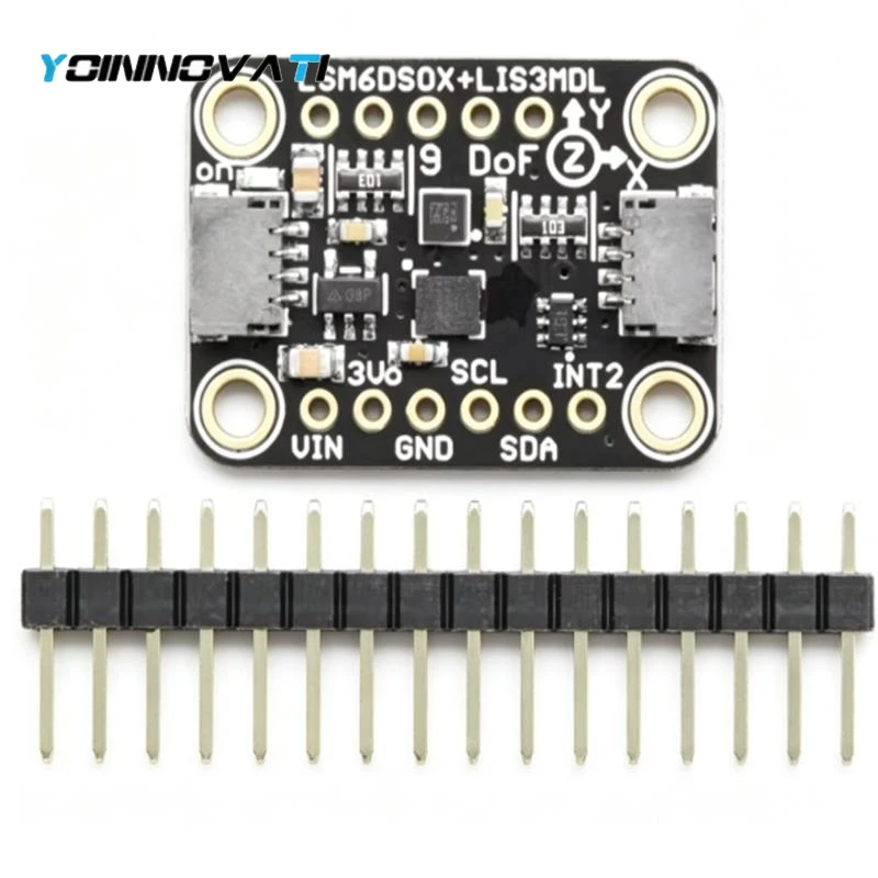 1PCS LSM6DSOX+LIS3MDL Precision 9-DoF IMU, 9-Axis Accelerometer Gyroscope Magnetometer Sensor with STEMMA QT/Qwiic Interface