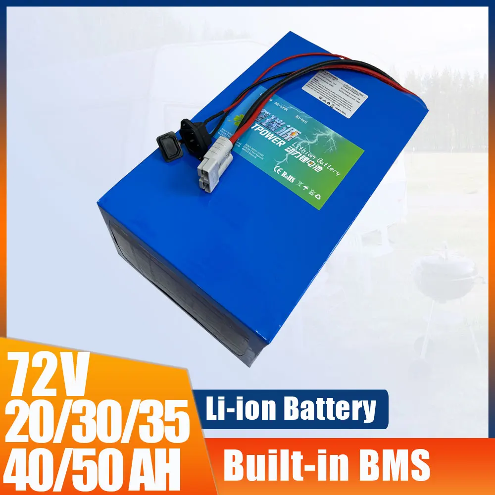 72V 20Ah 30Ah 35Ah 40Ah 50Ah Rechargeable Lithium Ion Battery For Motorcycle Golf Cart  Food Truck Forklift