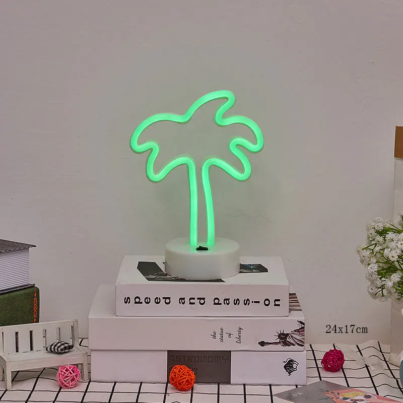 Rabbit Ear Shaped Neon Light USB or 3AA Battery Powered Suitable for Room Table Decoration Window Night Light 05
