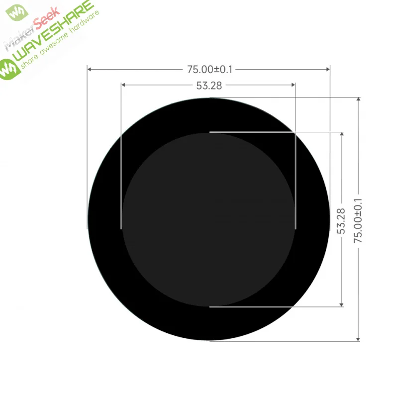 SKU-32702 Waveshare RP2350 2.1inch Capacitive Touch Round Display Development Board, 480×480 IPS Panel