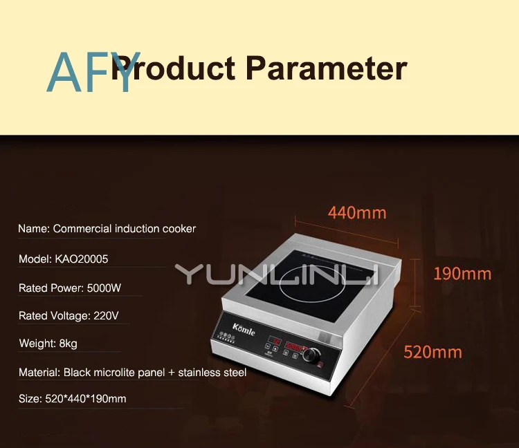 2025 New Commercial Induction Cooker 5000W for Electric Hob Stirring Furnace Fireplace Desktop Embedded Cookware 220V 380V