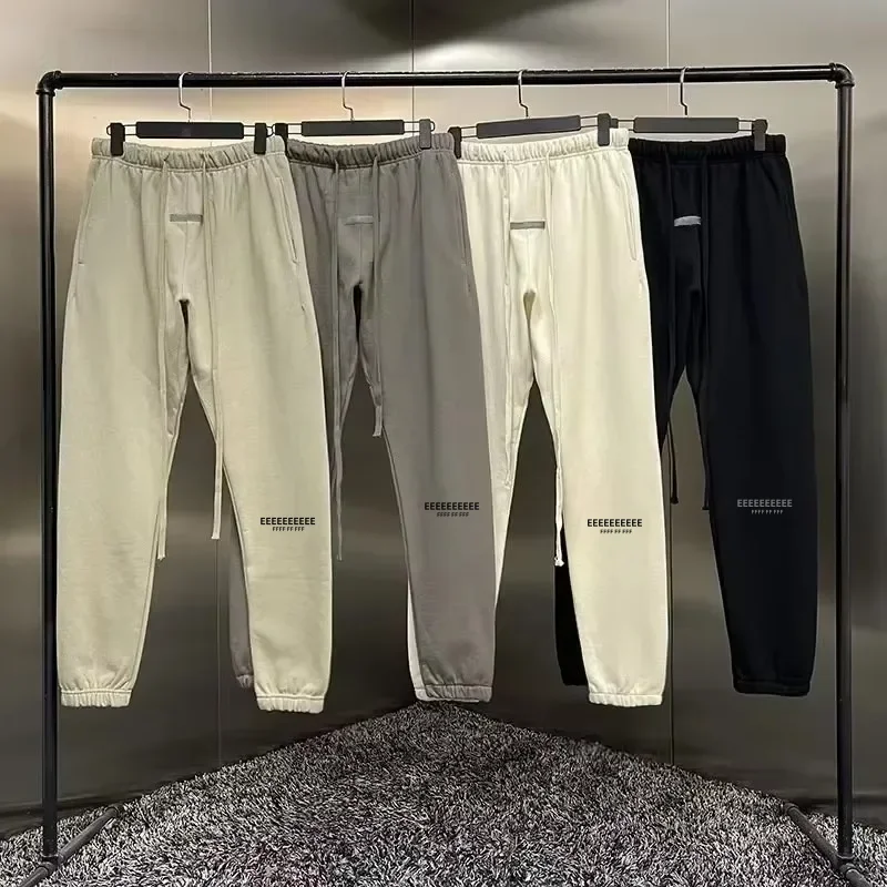 

FW21 классические брендовые мужские брюки, роскошный дизайн, двухрядные светоотражающие брюки с буквенным логотипом, уличные хлопковые спортивные брюки для пар