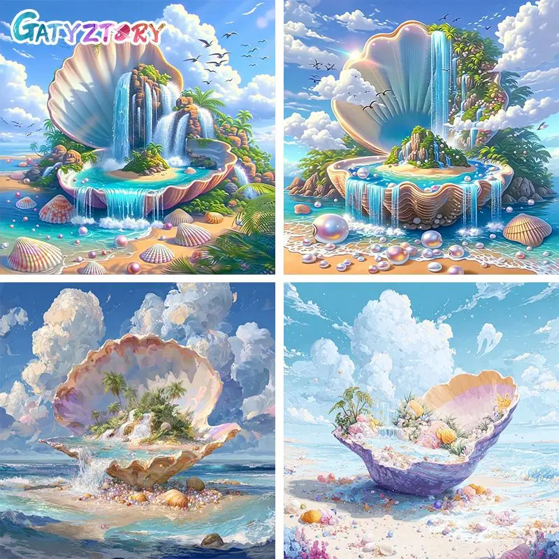 

GATYZTORY Shell Diamond Painting Kit Diy Crafts Adult Diamond Art Scenery Full Round/Square Diamond Art For Beginners Diy Gift R