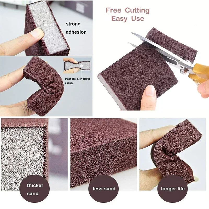 Kitchen Sponge Eraser Carborundum Removing Rust Cleaning Brush Multifunction Rust Removing Cleaner Tool Home Kitchen Cleaning