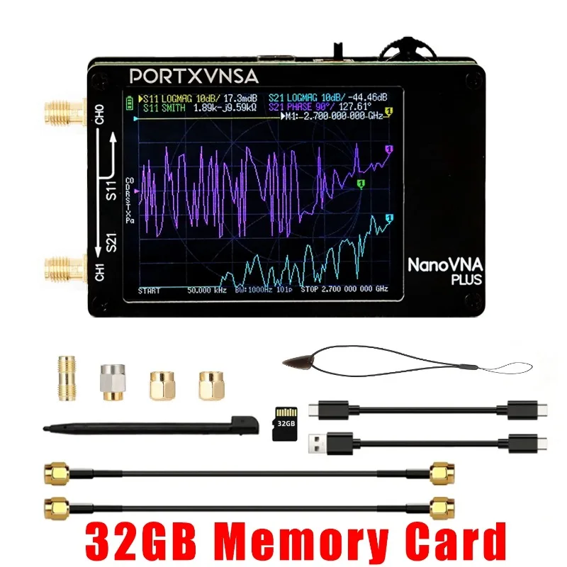 New Upgraded NanoVNA 50kHz-2.7GHz Vector Network Antenna Analyzer 2.8
