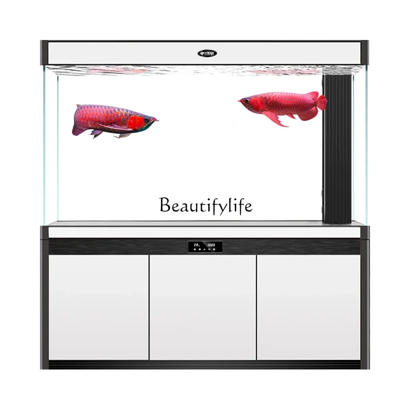 

Super White Fish Tank Living Room Home Large Dragon Fish Tank Screen Bottom Filter Fish Globe Partition Wall 2023