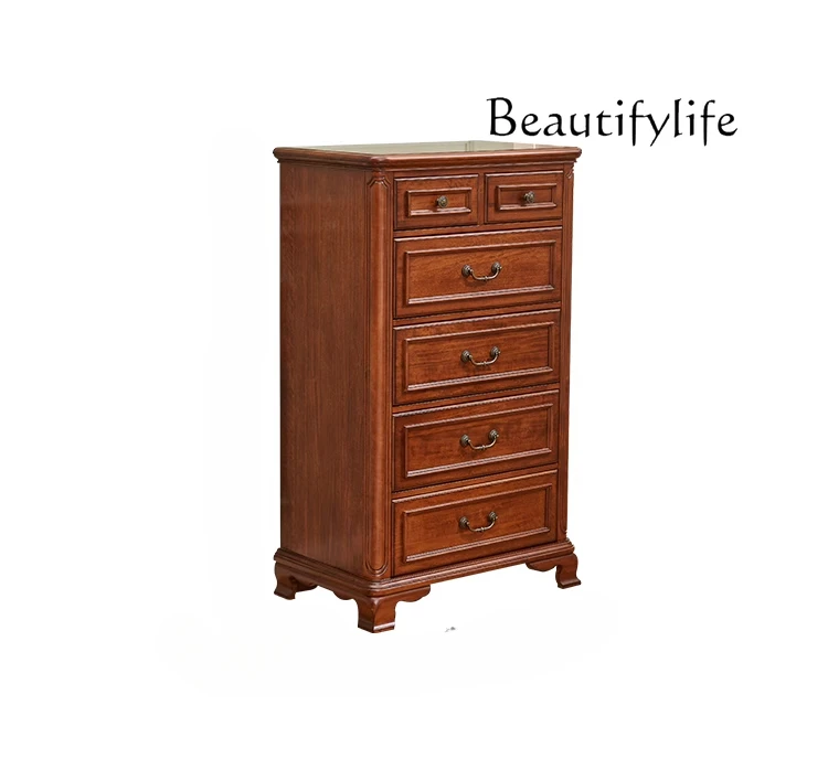 

American all-solid wood locker, vertical cabinet, multi-layer storage cabinet, chest of drawers, chest of drawers