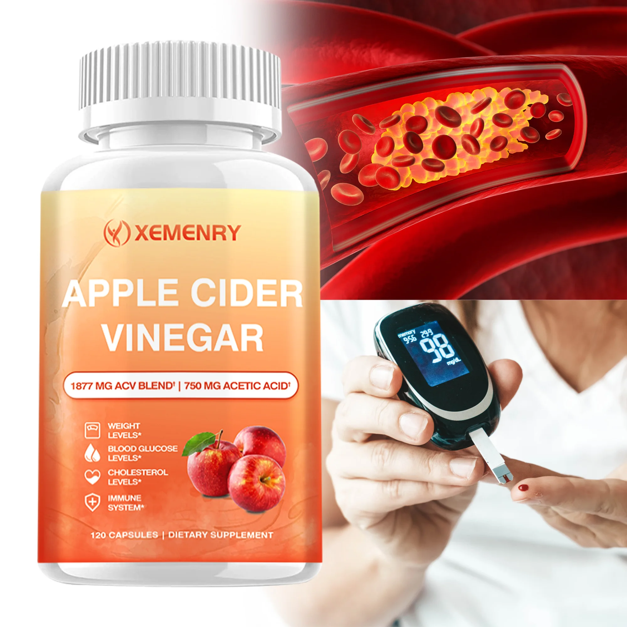 

Капсулы с уксусом Apple Cider — поддержка иммунитета и веса, помогает детоксикацию и очищать, подавляющее средство от аппетита — 120 капсул