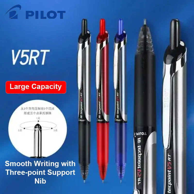 

Гелевые ручки Pilot Precise V5 RT, трехточечное опорное наконечник, шариковая ручка с жидкими чернилами и защитой от протечек, многоразовые канцелярские принадлежности Hi-Tecpoint