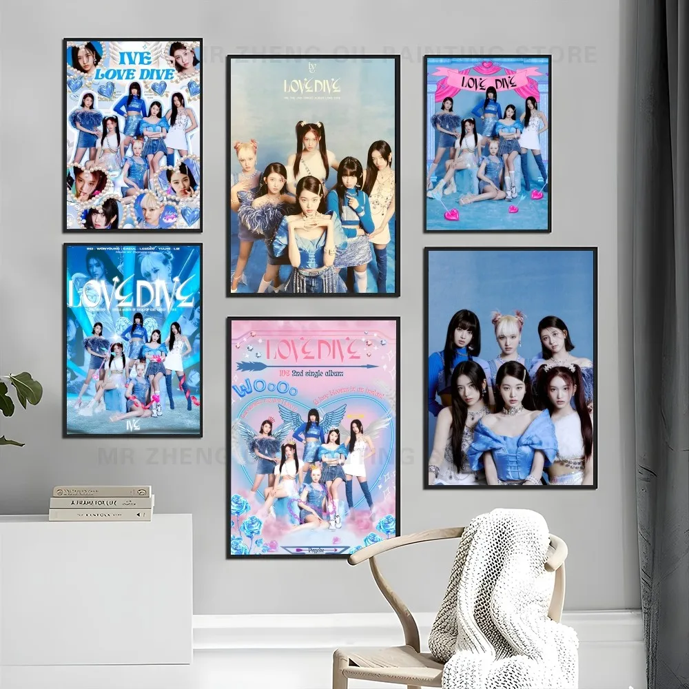 1PC KPOP I-IVE WonYoung Magazine Poster Self-adhesive Art Waterproof Paper Sticker Coffee House Bar Room Wall Decor