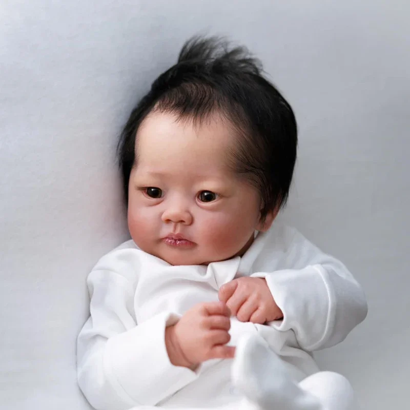 19inch Soft Body Reborn Doll Lali Lifelike Soft Touch Cuddly Baby Multiple Layers Painting 3D Skin