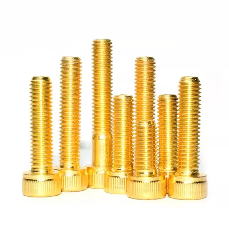 M2 M2.5 M3 M4 M5 M6 M8 DIN912 Golden Allen Screw Hex Socket Cap Cup Head Screw Ti-gold Plated Grade 12.9 Alloy Steel