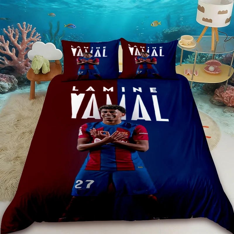 

Yamal Football Star Three-Piece Duvet Cover Set, Bedroom Decor, Available in Large/Extra Large Sizes, Perfect Gift.