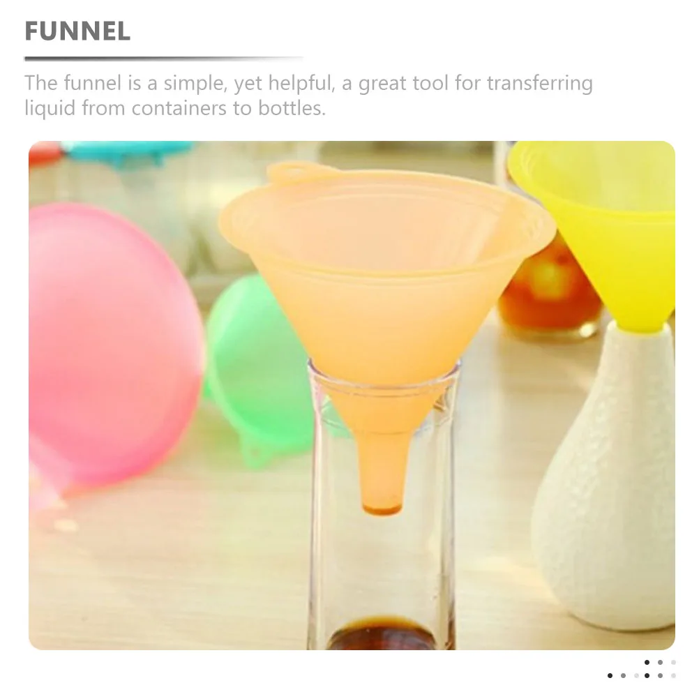 

5pcs Plastic Funnel Set Kitchen Wide Mouth Liquids Small Oil Can Food Powder Bottle Filling Tool Gadgets Canning Accessories