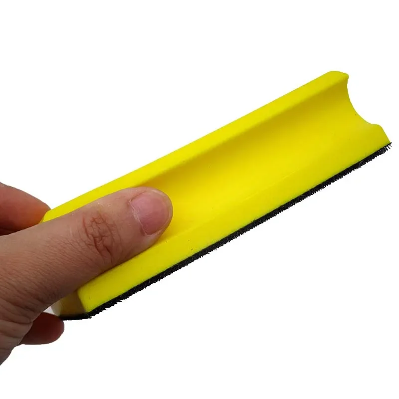 Bloque de lijado manual de 71x120mm, 1 Uds., almohadilla de pulido de gancho y bucle de espuma PU para restauración de muebles de carpintería, hogar y automóvil