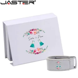 Внешний накопитель JASTER (свыше 10 шт. с бесплатным логотипом) USB 2,0, белый кожаный корпус + флэш-накопитель usb 4 ГБ 8 ГБ 16 ГБ 32 ГБ 64 ГБ