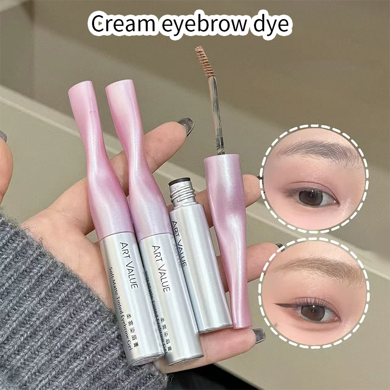 Teinture pour sourcils à brume douce pour femmes, petite tête de brosse imperméable et sans taches de maquillage, crème pour sourcils légère de style coréen, style de noël