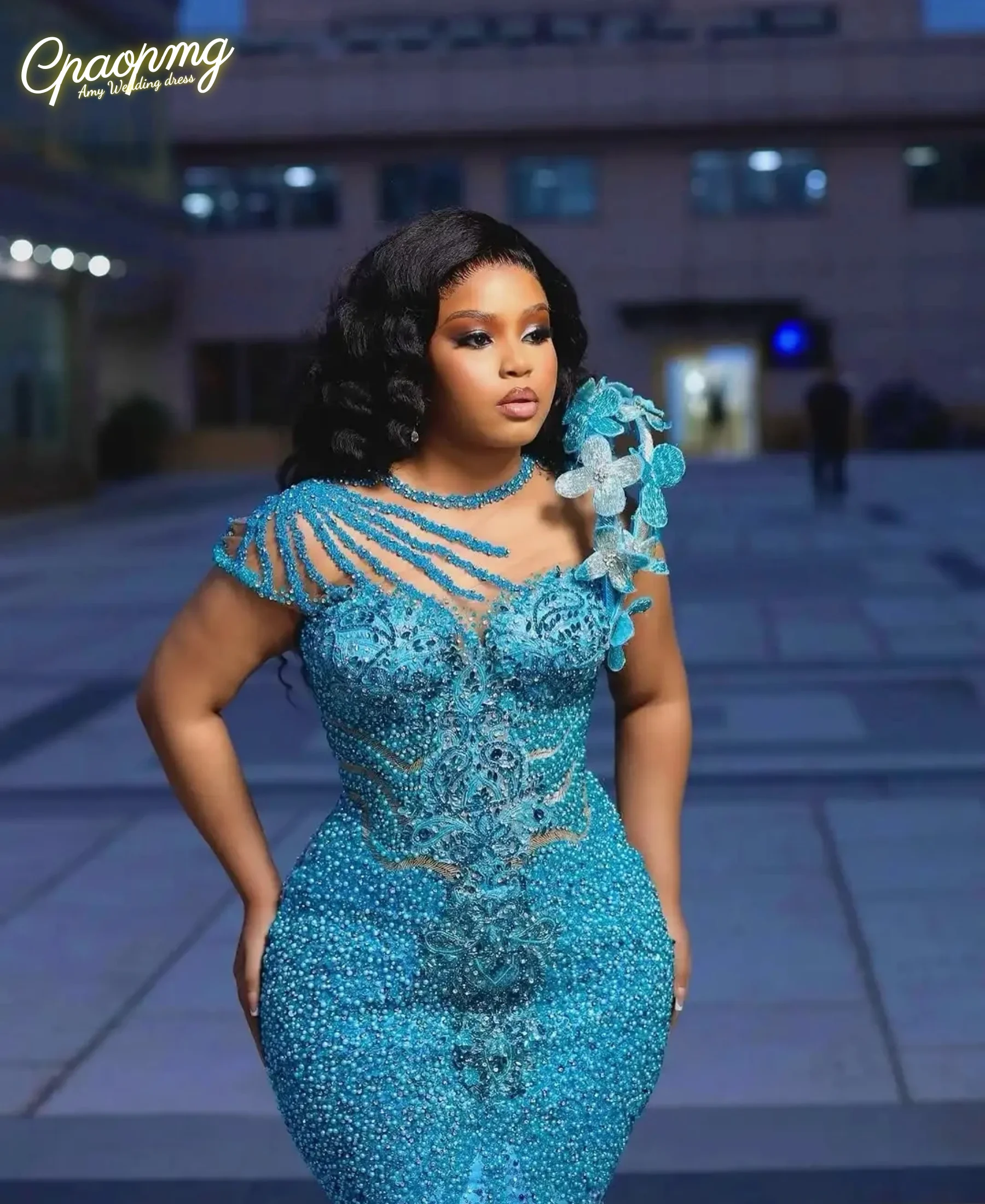 Customized Prom Dresses With Appliques Lace Sequins Glitter African Birthday Party Dress Sequined Plus Size Evening Gowns