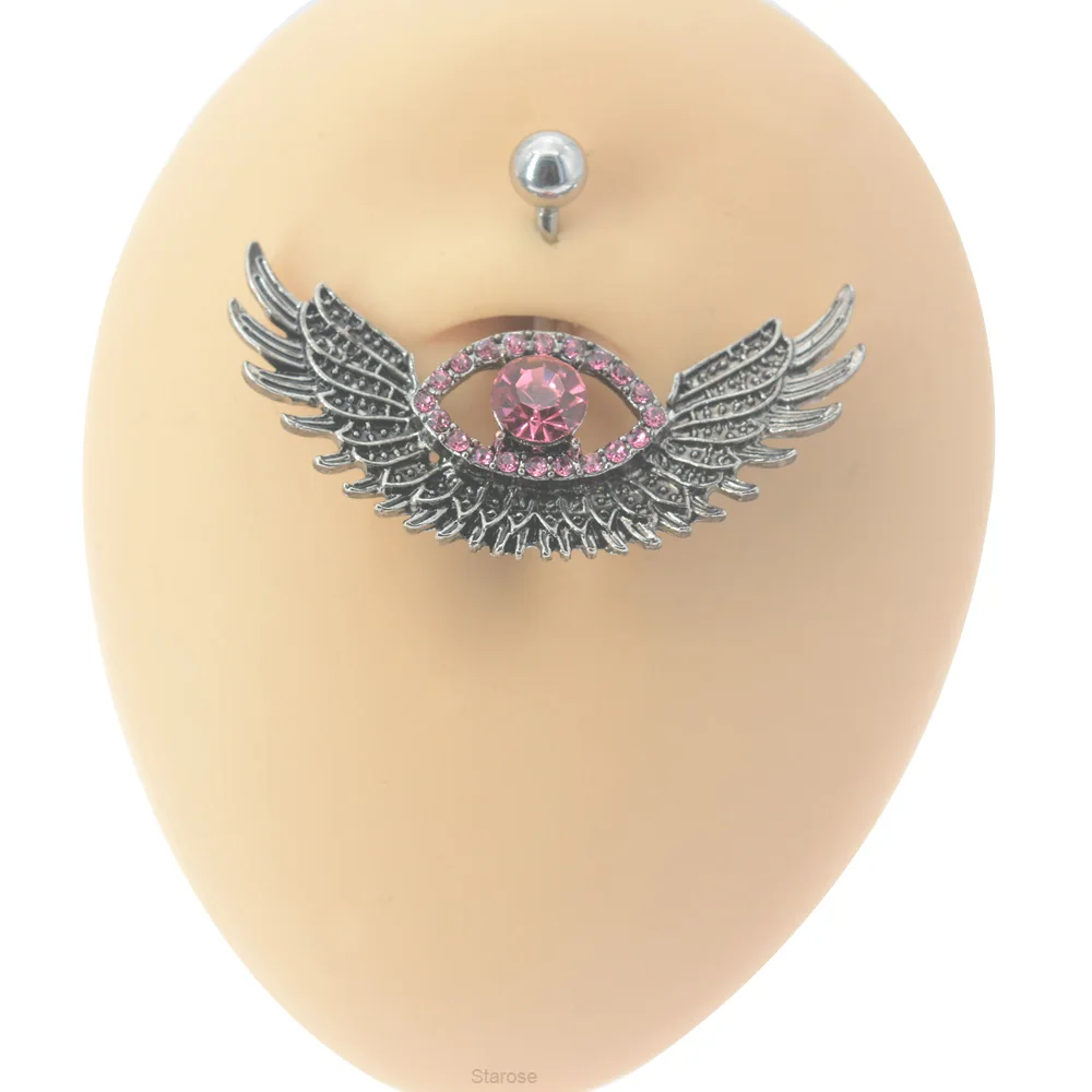 Starose 1 قطعة 1.6x10 مللي متر 14 جرام بار العصرية النسر الجناح ثقب البطن الفولاذ المقاوم للصدأ السرة البطن زر خواتم النساء ثقب السري