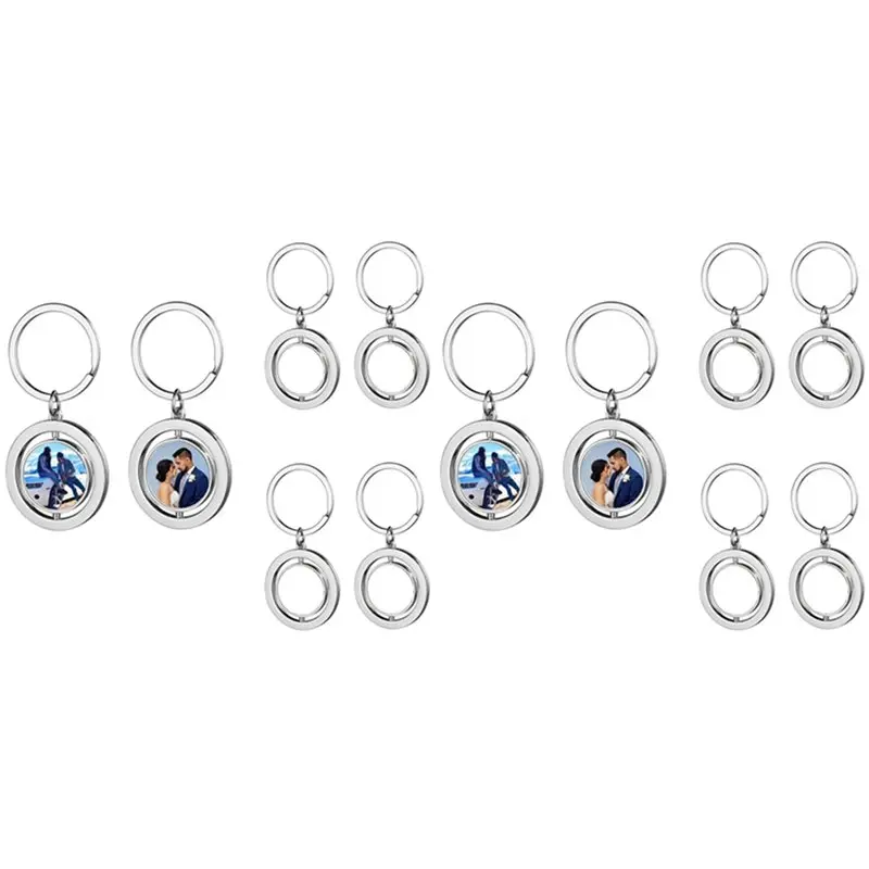 

BHBD-12 PCS Sublimation Blank Keychain Heat Press Transfer Pets Stamping Cat Dog Tags Double Side Print Personalized Gift
