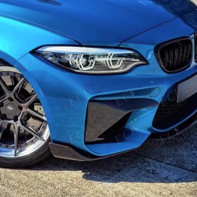 

Карбоновый сплиттер воздухозаборника, автозапчасти для BMW F87 M2 M2C, рамка решетки переднего бампера, спойлер, накладка на угол, элемент обвеса кузова