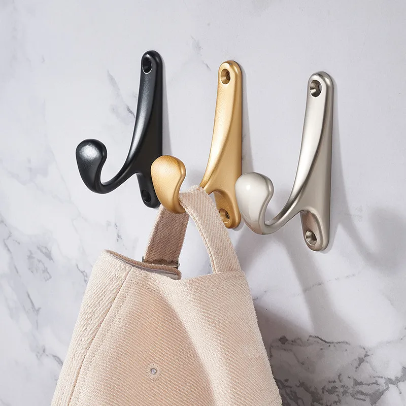 Zinc Alloy Vintage Wall Hanging Hooks Heavy Duty Clothes Hat Robe Storage Rack With Screws For Home Bathroom Kitchen