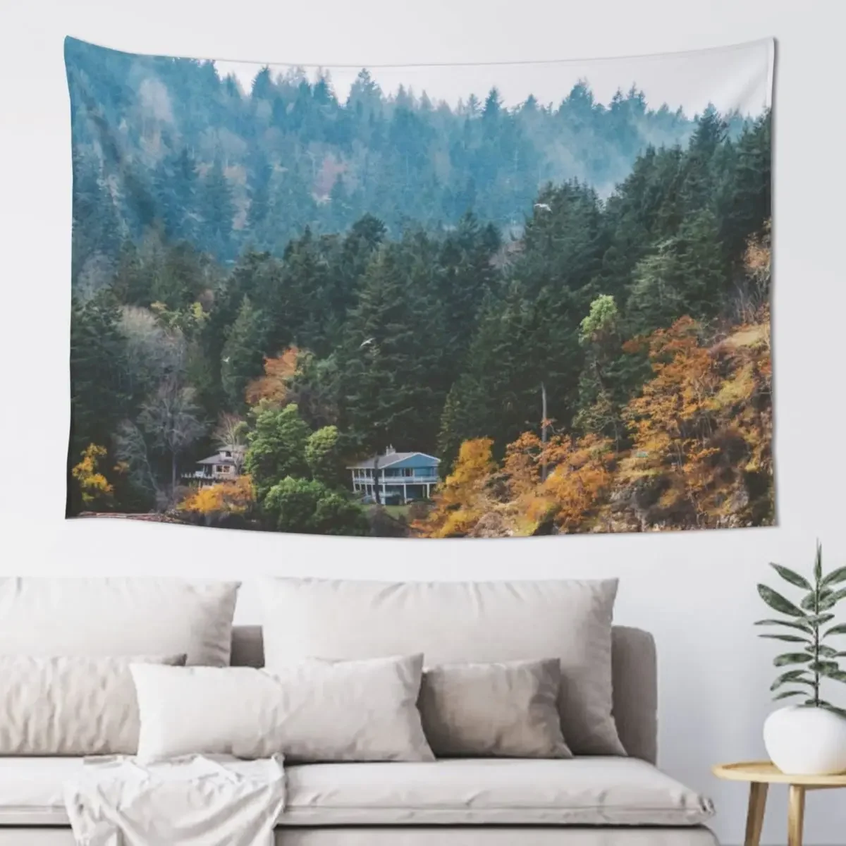 

Ferry to Victoria, BC Tapestry Home Decor Aesthetic Wallpaper Bedroom Home Decorating Wall Hanging Tapestry