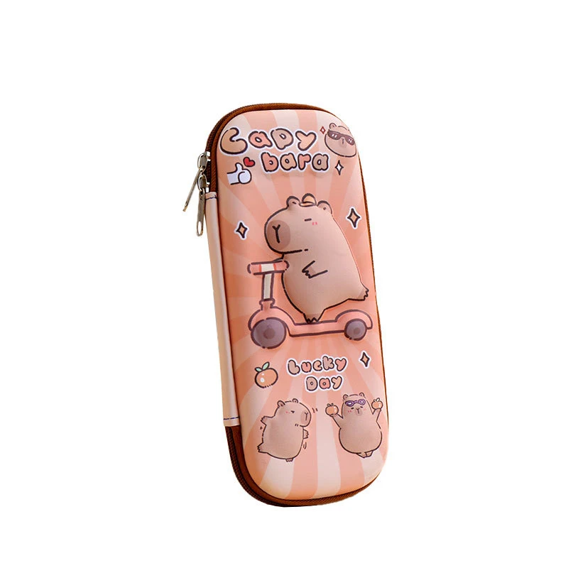 3D Capybara ดินสอกรณีกันน้ํานักเรียนโรงเรียนขนาดใหญ่ความจุปากกามัลติฟังก์ชั่กระเป๋าเครื่องเขียน