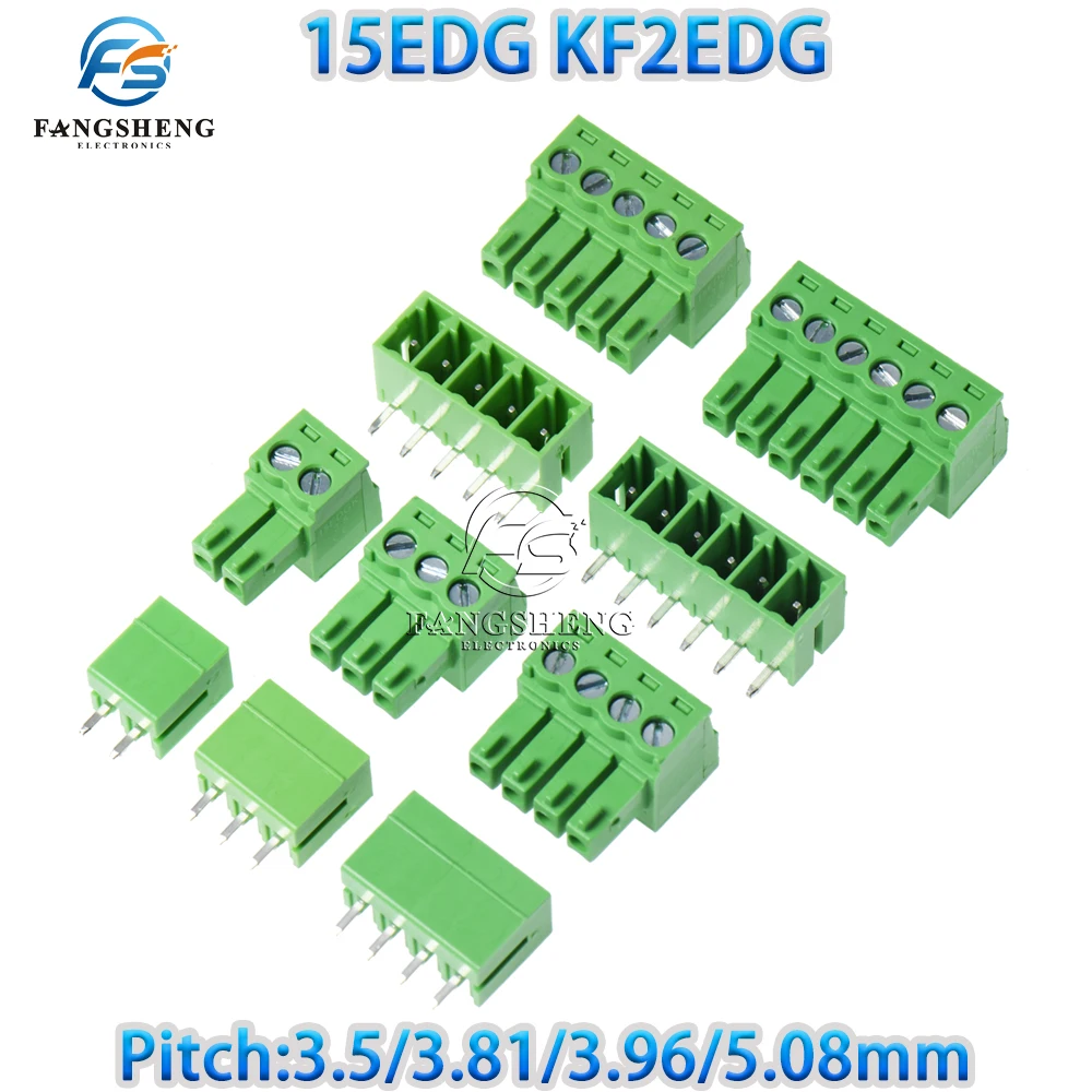 5Pair 15EDG KF2EDG 3.5mm 3.81mm 3.96mm 5.08mm PCB Screw Terminal Block 2-14Pin Male Plug Female Socket Pin Header Wire Connector