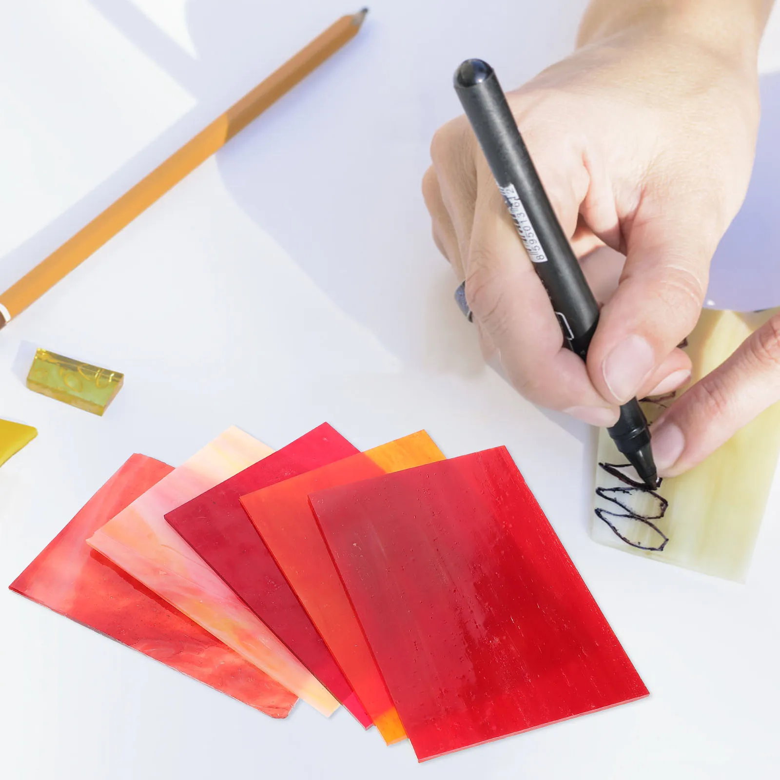 

5Pcs Glass Tiles for Crafts Stained Glass Sheets DIY Decoration Pieces Handmade Colorful Decorative Craft Supplies