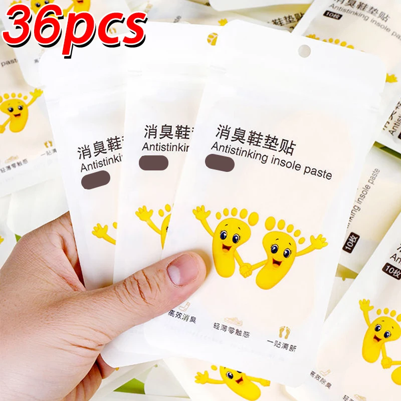 

36pcs Shoes Deodorant Stickers Women Men Invisible Lemon Athlete's Foot Soothing Insole Deodorant Patch Foot Care Paddings