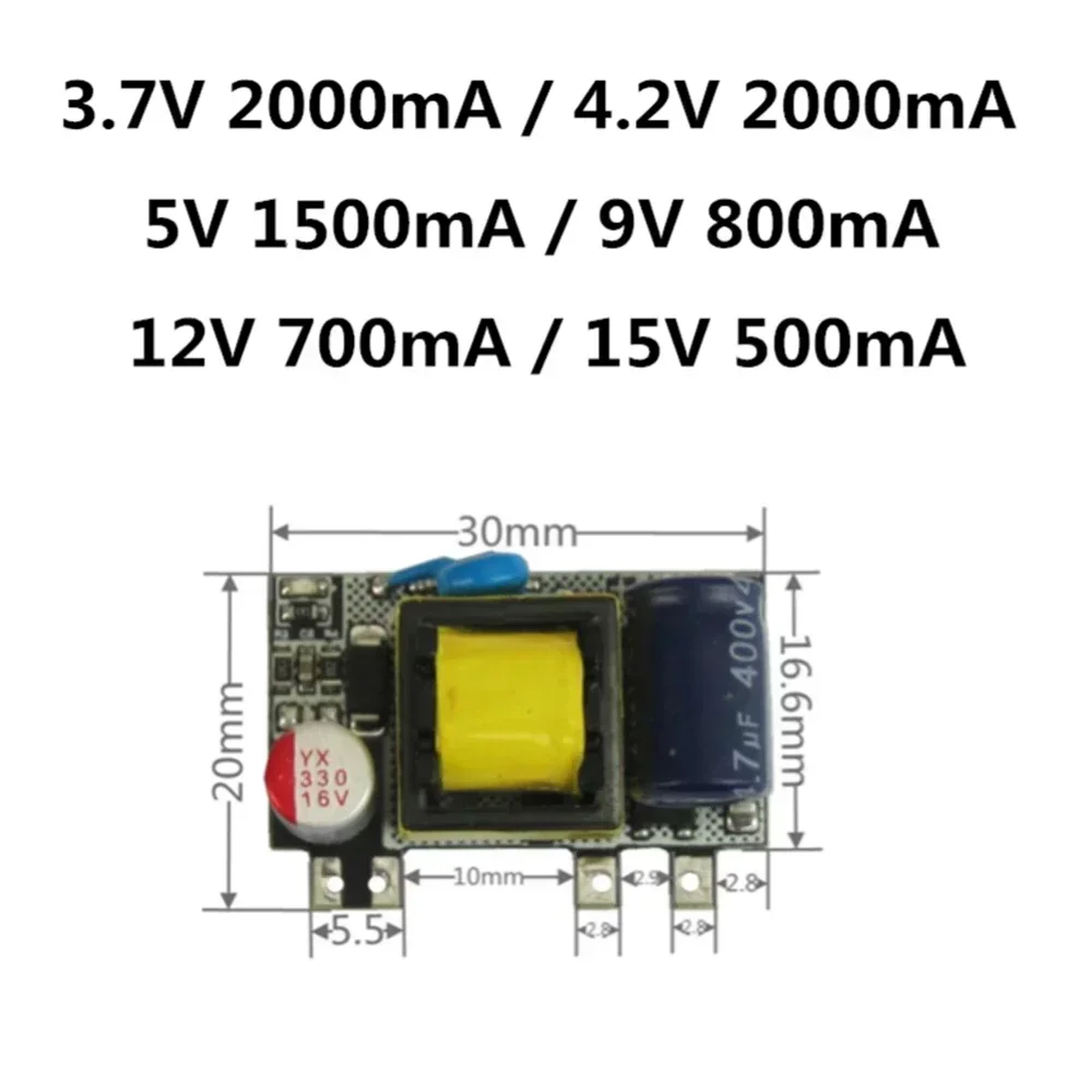 AC-DC  3.7V / 4.2V 2000mA /5V 1700mA 9V 800mA 8.5W Low ripple Switching power supply module AC-DC isolation input  module