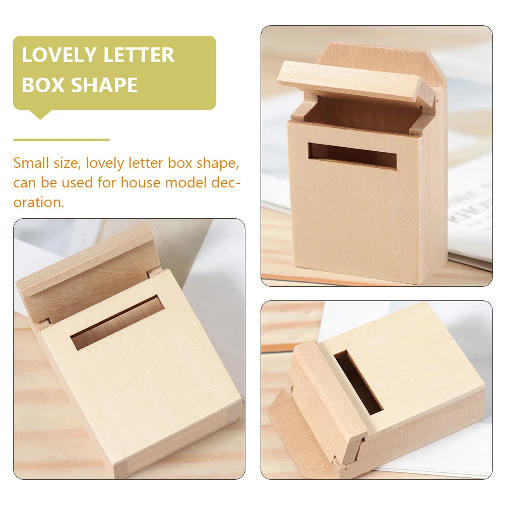 

2Pcs Miniature Wooden Letterbox Simulation Mailbox for Mini House Decoration 1:12 Scale DIY Crafting Decorative Furniture