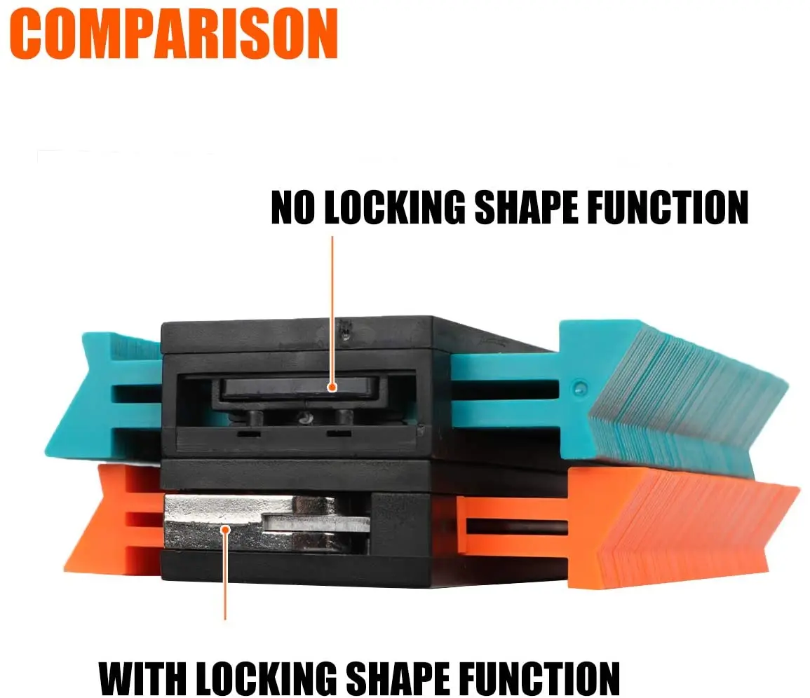 12-25cm Contour Profile Gauge Tiling Laminate Tiles Edge Shaping Wood Measure Ruler with/without lock Tool Contour Shaping