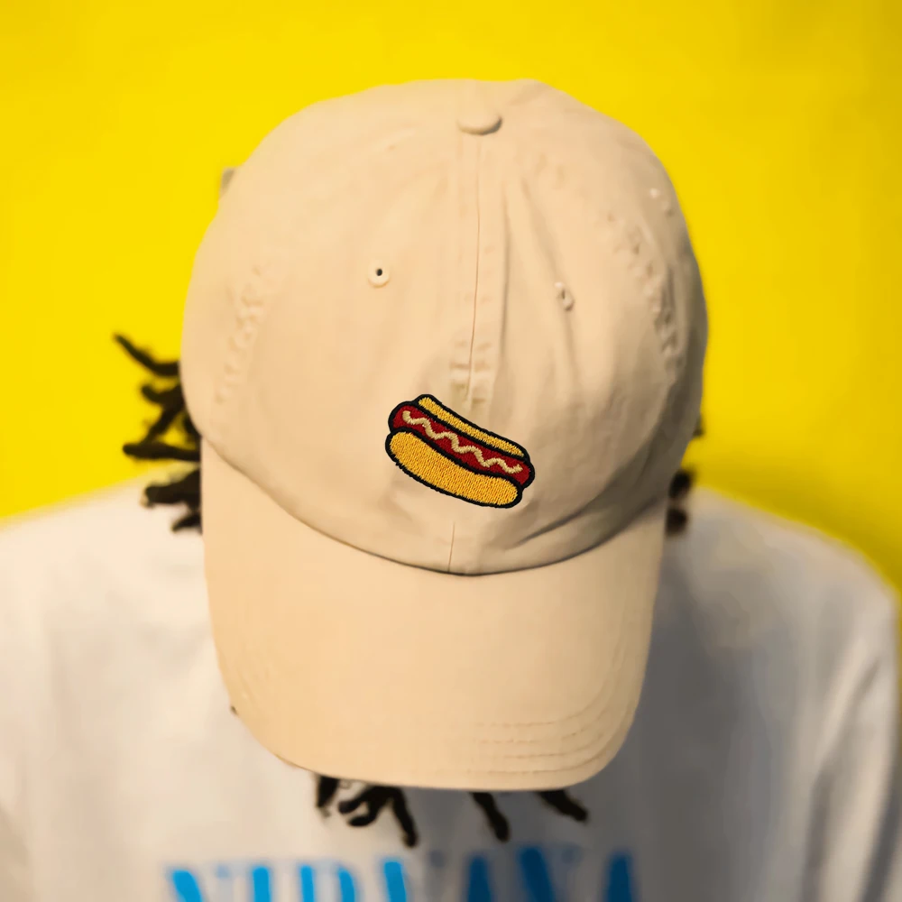 Hotdog Embroidered Dad Hat Sausage Baseball Cap Cute  Woman Summer Cotton Sun Hat Man Trucker Hats Adjustable