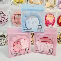 European and American new cloud headband beauty yoga versatile headband face wash, sponge headband headband, gift box