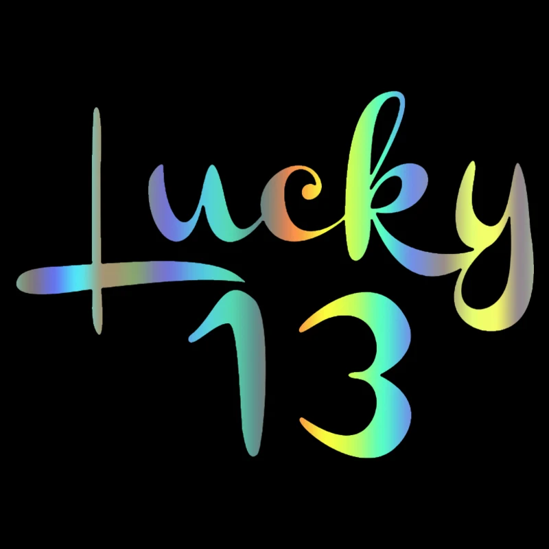 JPCT funny lucky number 13 sizes of decals for cars, bumpers, fuel tank covers Waterproof vinyl decals with a length of 15cm